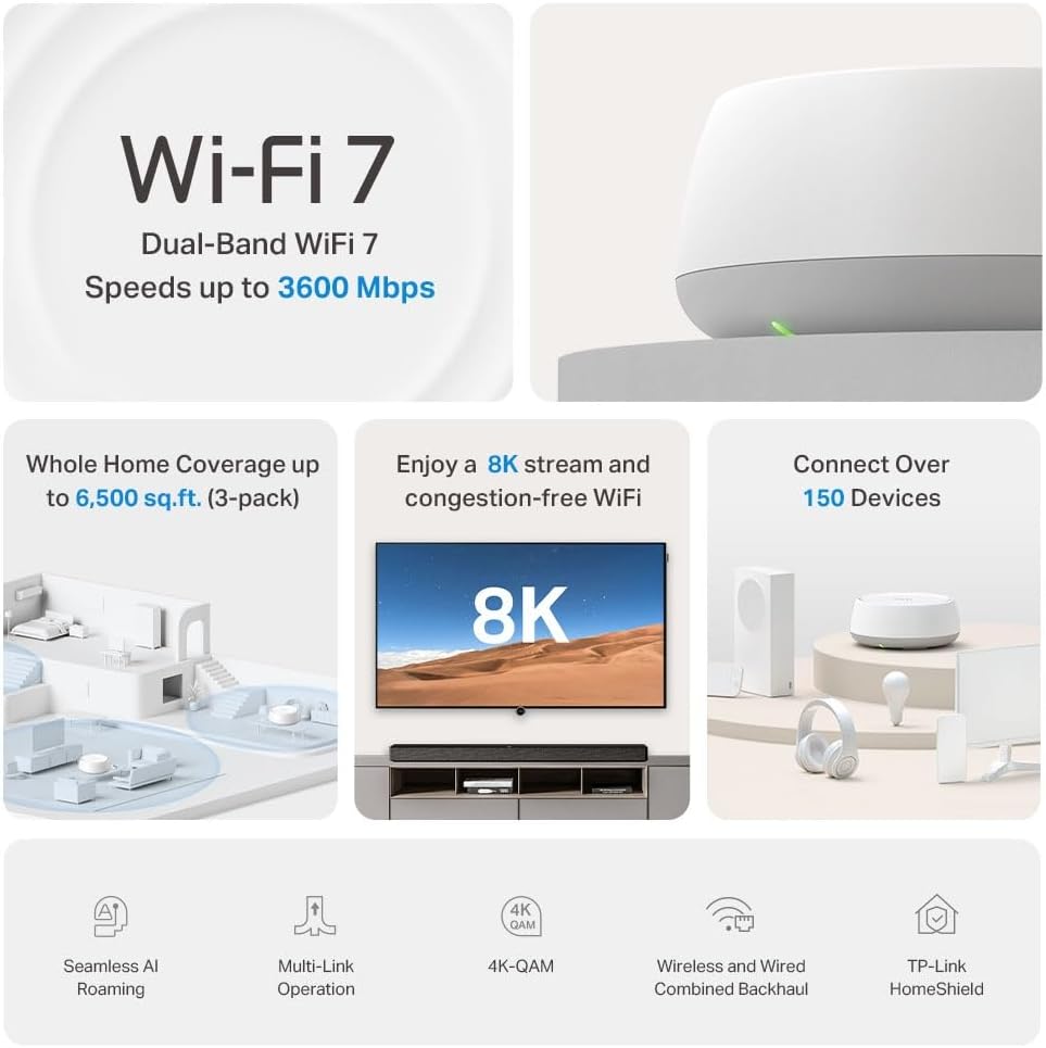 TP-Link WiFi 7 Mesh BE25 & BE22 (4-Node)