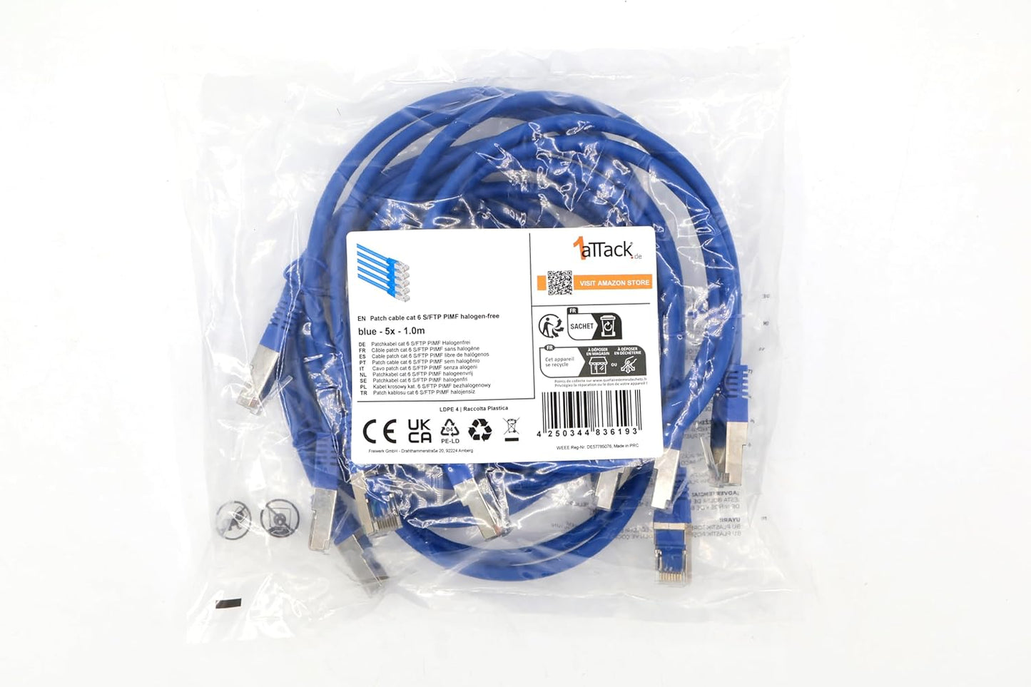 Cat6 Ethernet Cable 0.5m Yellow – 10 pcs