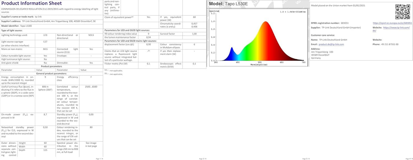 Tapo Multicolor Wi-Fi Bulb B22