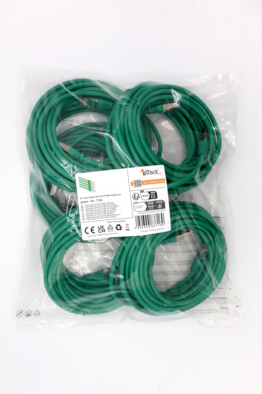 Cat6 Ethernet Cable 0.5m Yellow – 10 pcs