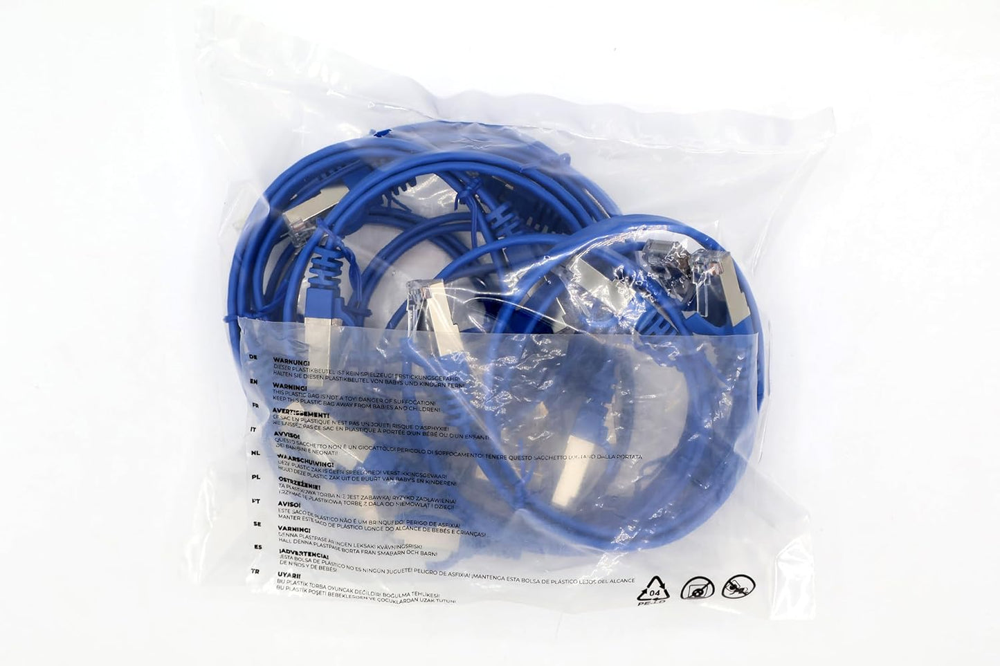 Cat7 Flat Ethernet Cable 0.25m Blue – 10 pcs