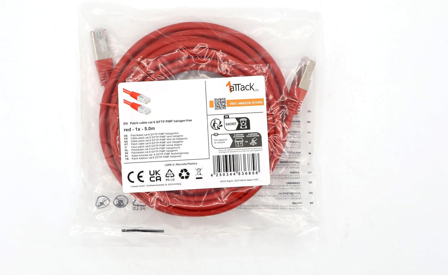 Cat6 Ethernet Cable 0.5m Yellow – 10 pcs