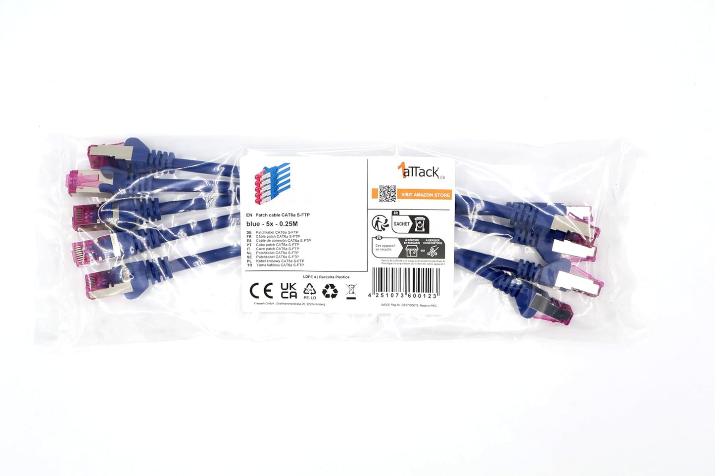 5m CAT6a S-FTP Network Cable Black – 10Gbps