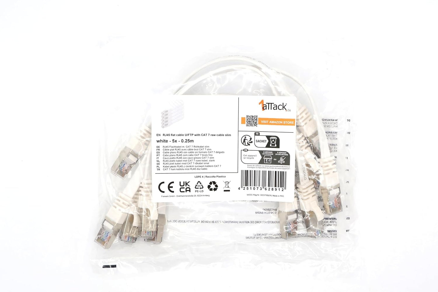 Cat7 Flat Ethernet Cable 7.5m Red