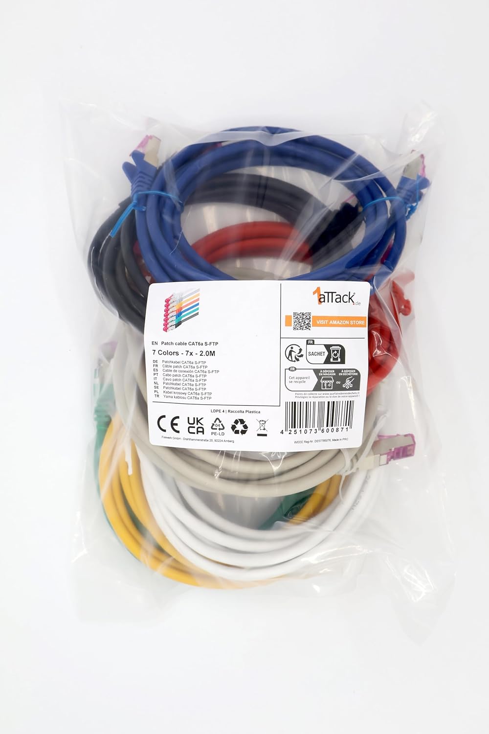 5m CAT6a S-FTP Network Cable Black – 10Gbps