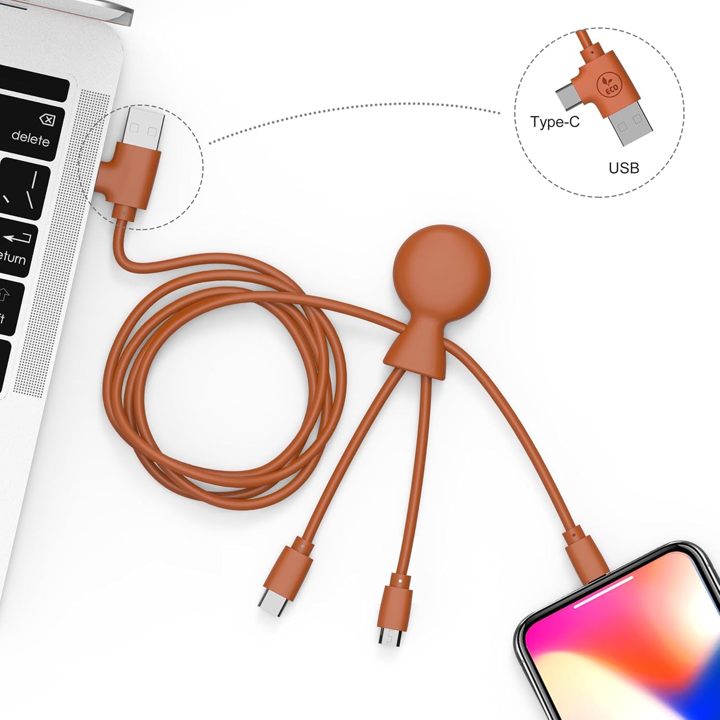 Xoopar Mr Bio 1m Multi-USB Cable Blue