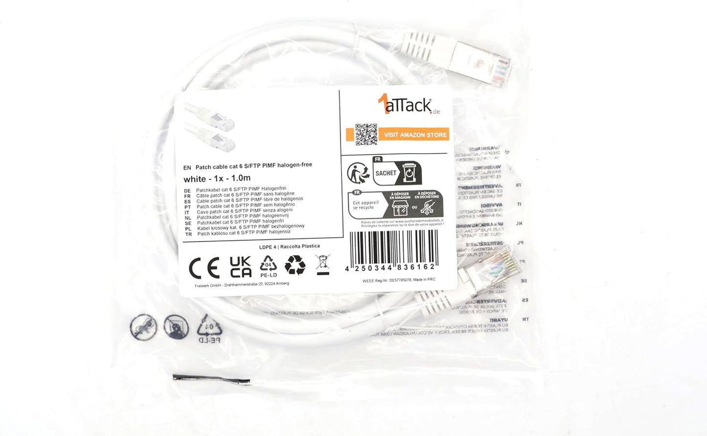 Cat6 Ethernet Cable 0.5m Yellow – 10 pcs