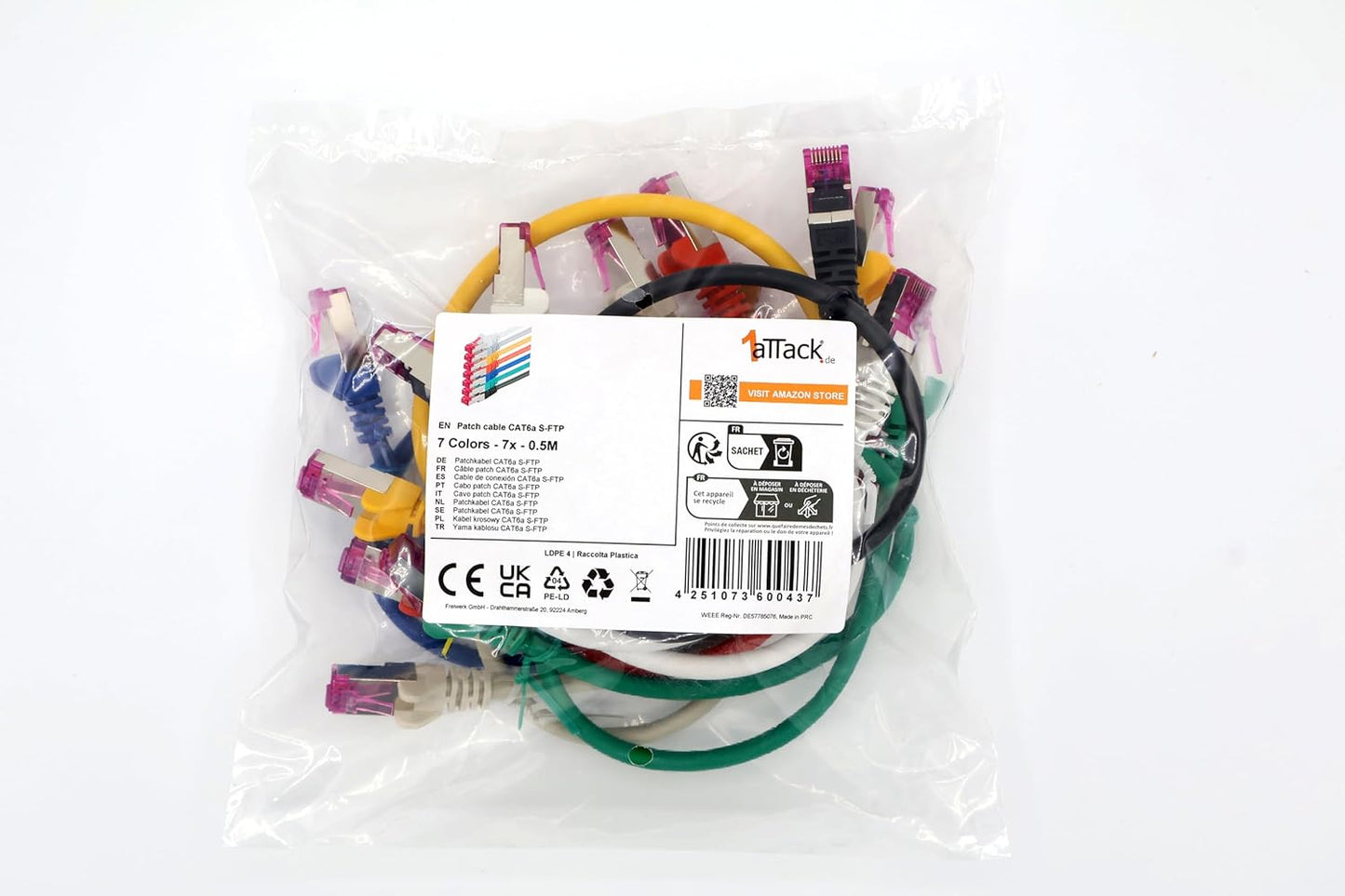 5m CAT6a S-FTP Network Cable Black – 10Gbps