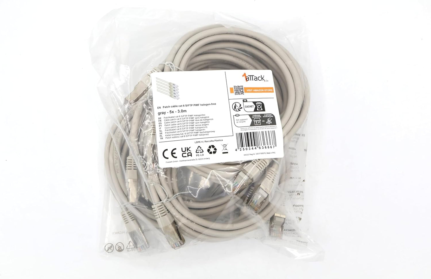 Cat6 Ethernet Cable 0.5m Yellow – 10 pcs