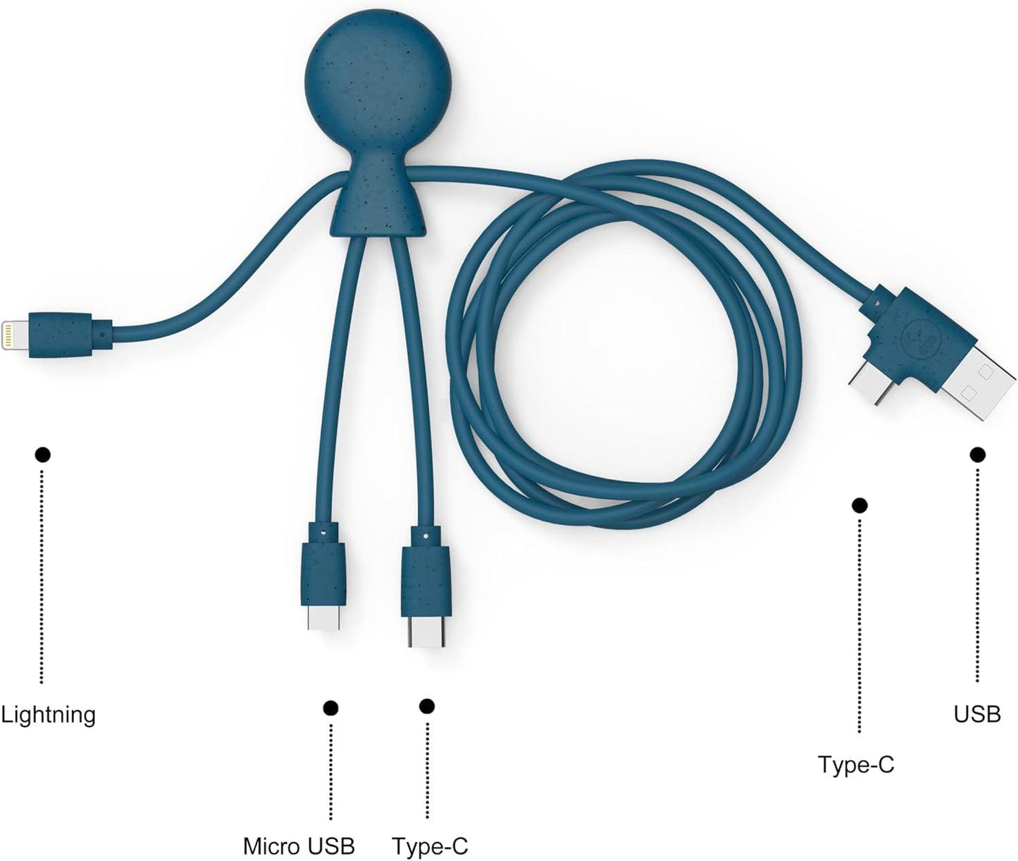 Xoopar Mr Bio 1m Multi-USB Cable Blue