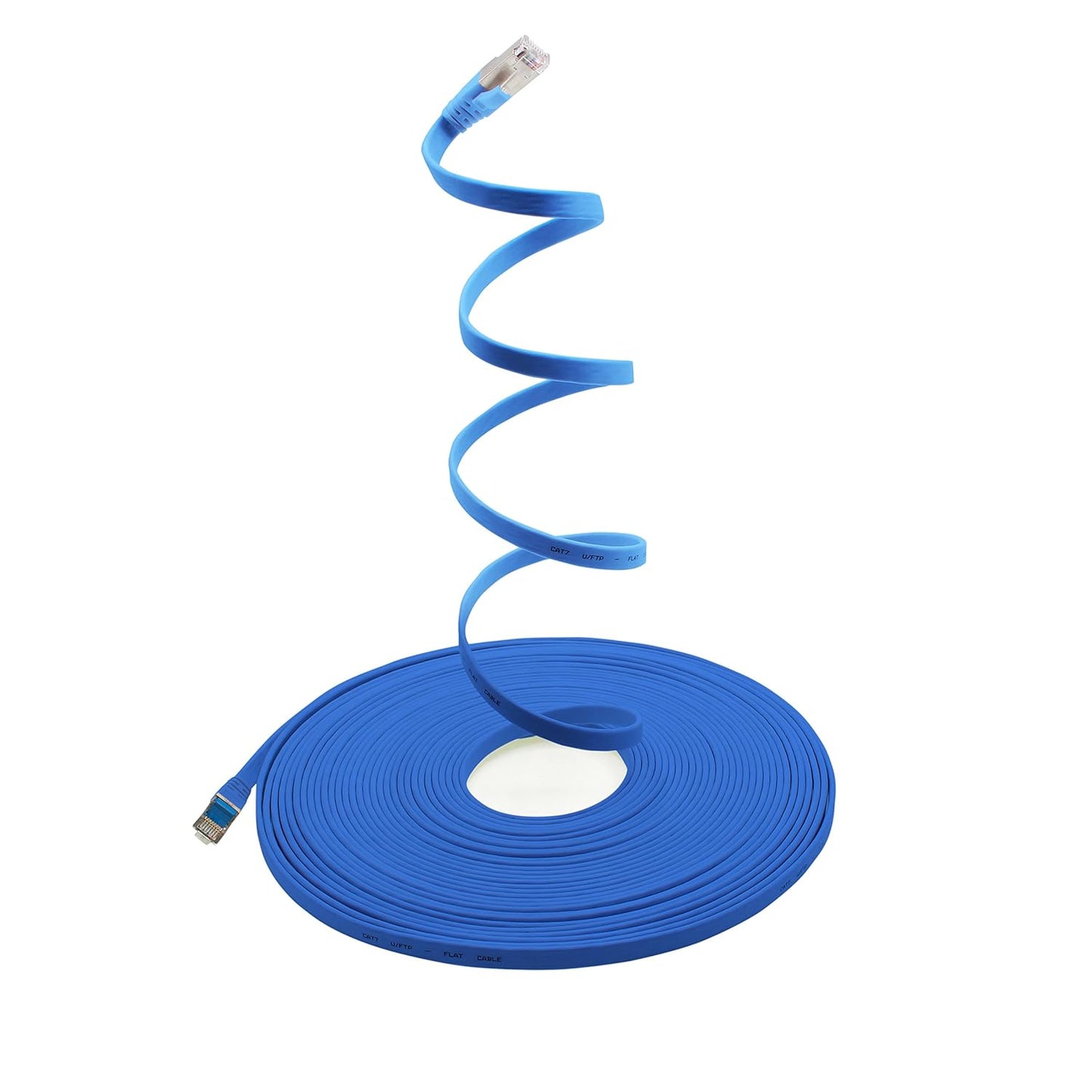 Cat7 Flat Ethernet Cable 0.25m Blue – 10 pcs