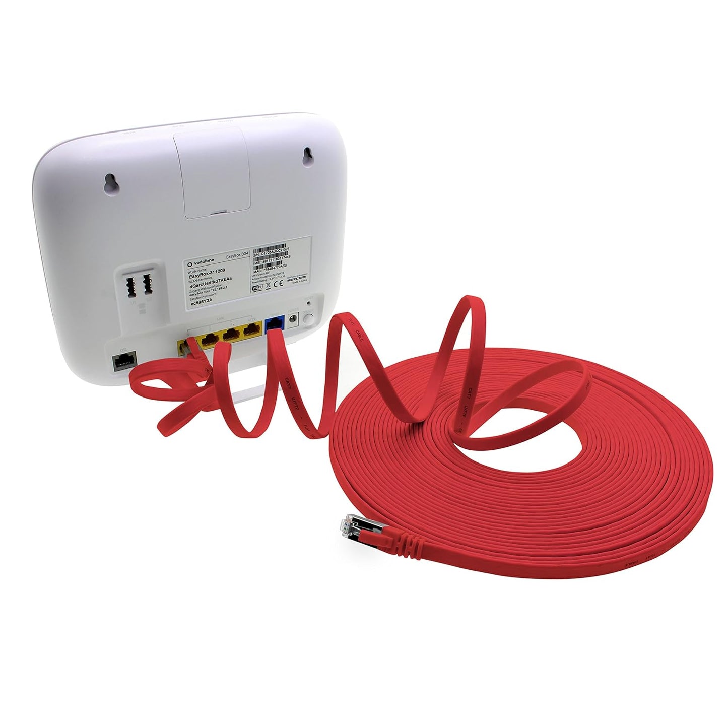 Cat7 Flat Ethernet Cable 7.5m Red