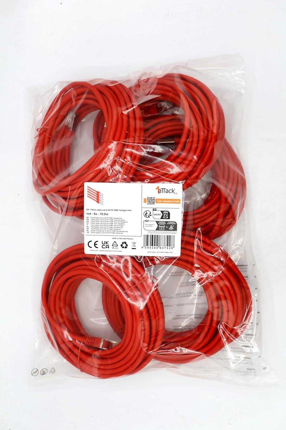 Cat6 Ethernet Cable 0.5m Yellow – 10 pcs