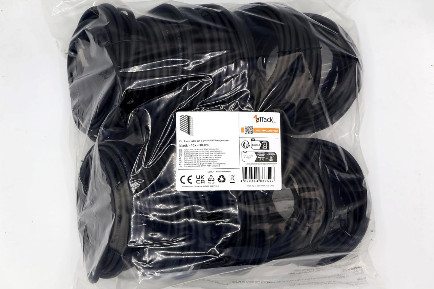 Cat6 Ethernet Cable 0.5m Yellow – 10 pcs