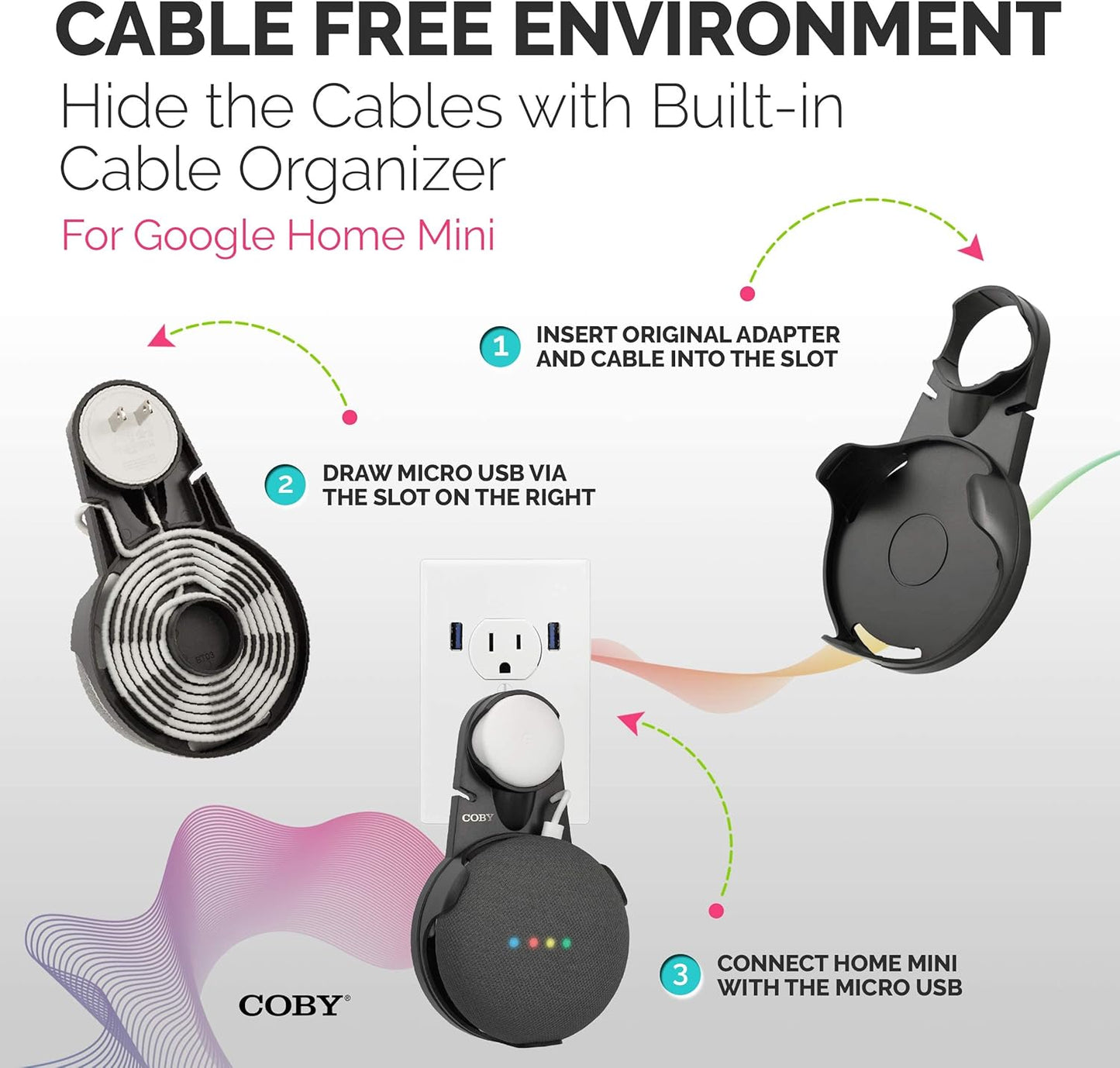 Coby Wall Mount for Google Home Mini