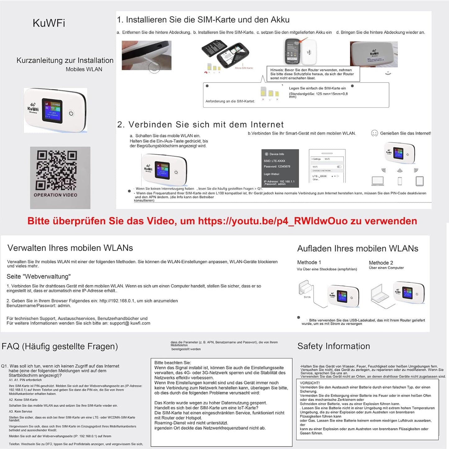 KuWFi 4G Mobile WiFi Router